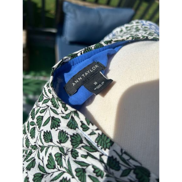 Ann Taylor Patchwork Floral Maxi Dress Green/Blue Size 18 - Picture 6 of 6